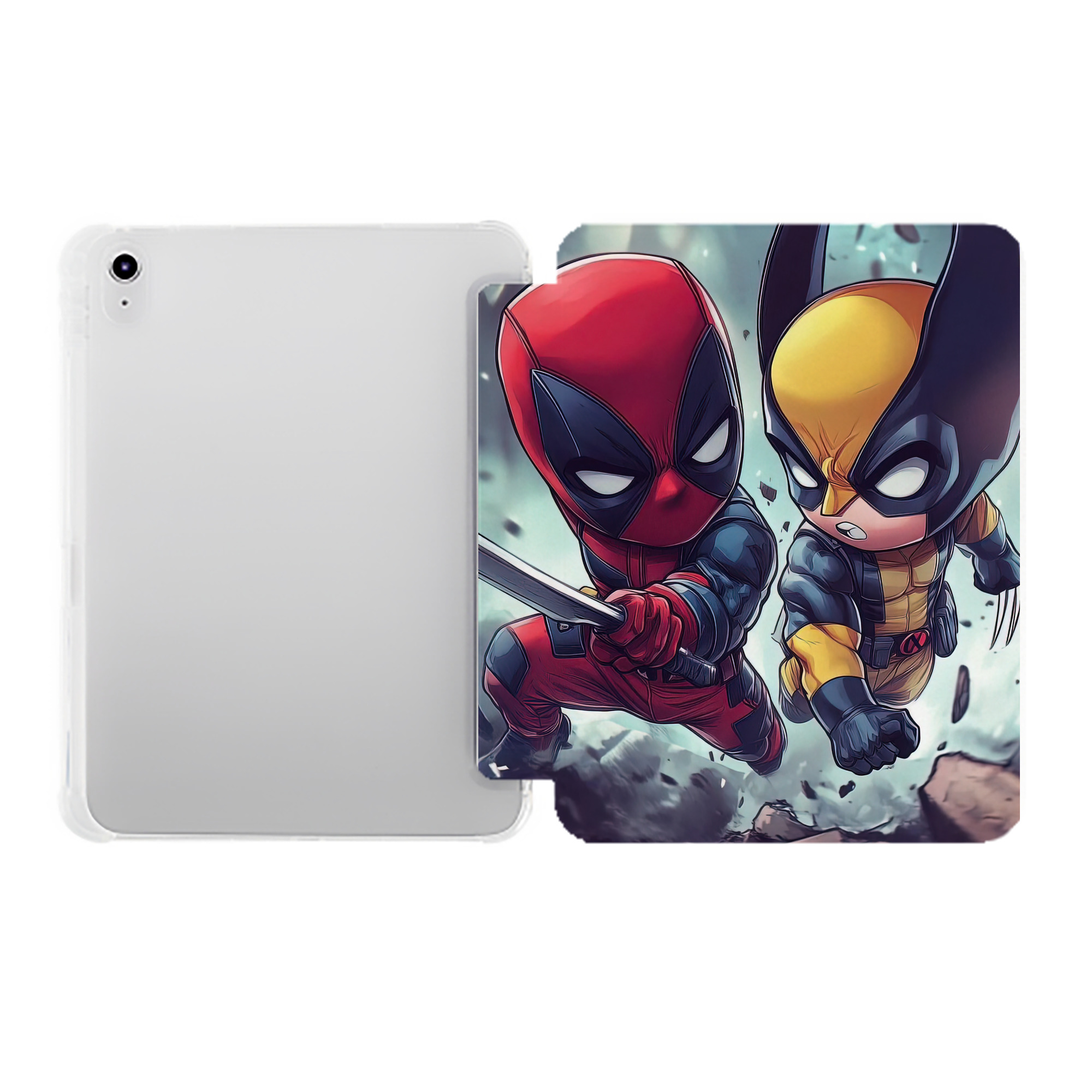 （画像用） Deadpool デッドプール IPad ケース ペン収納付き 三つ折りスタンド PUレザー×シリコン 対応機種9.5/10.5/10.9インチ